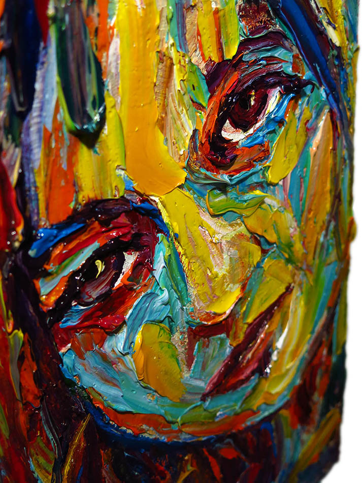 MODERN WOMAN GIRL·ART SIGNED FEMALE OIL PAINTING·ABSTRACT